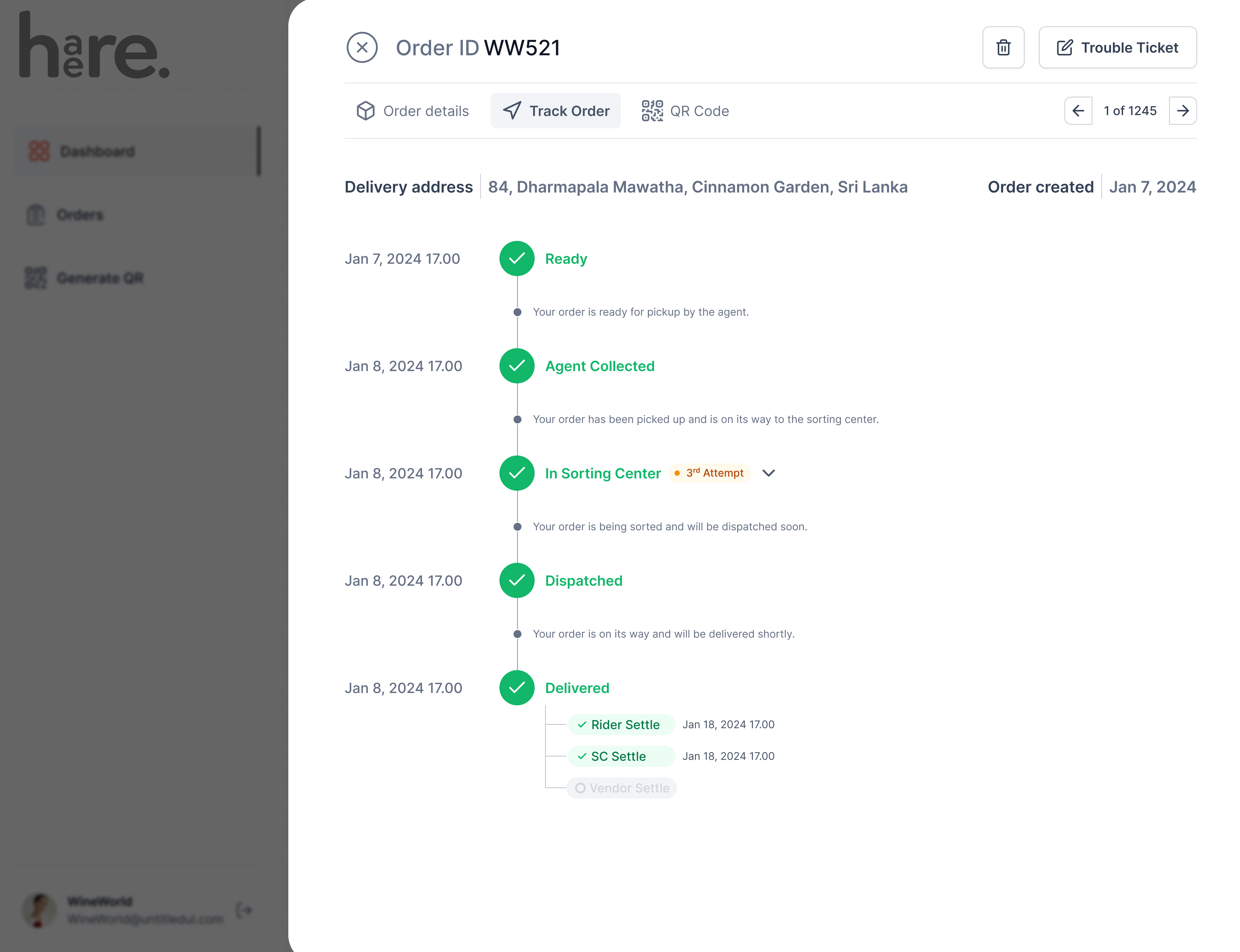 Order Tracking Interface